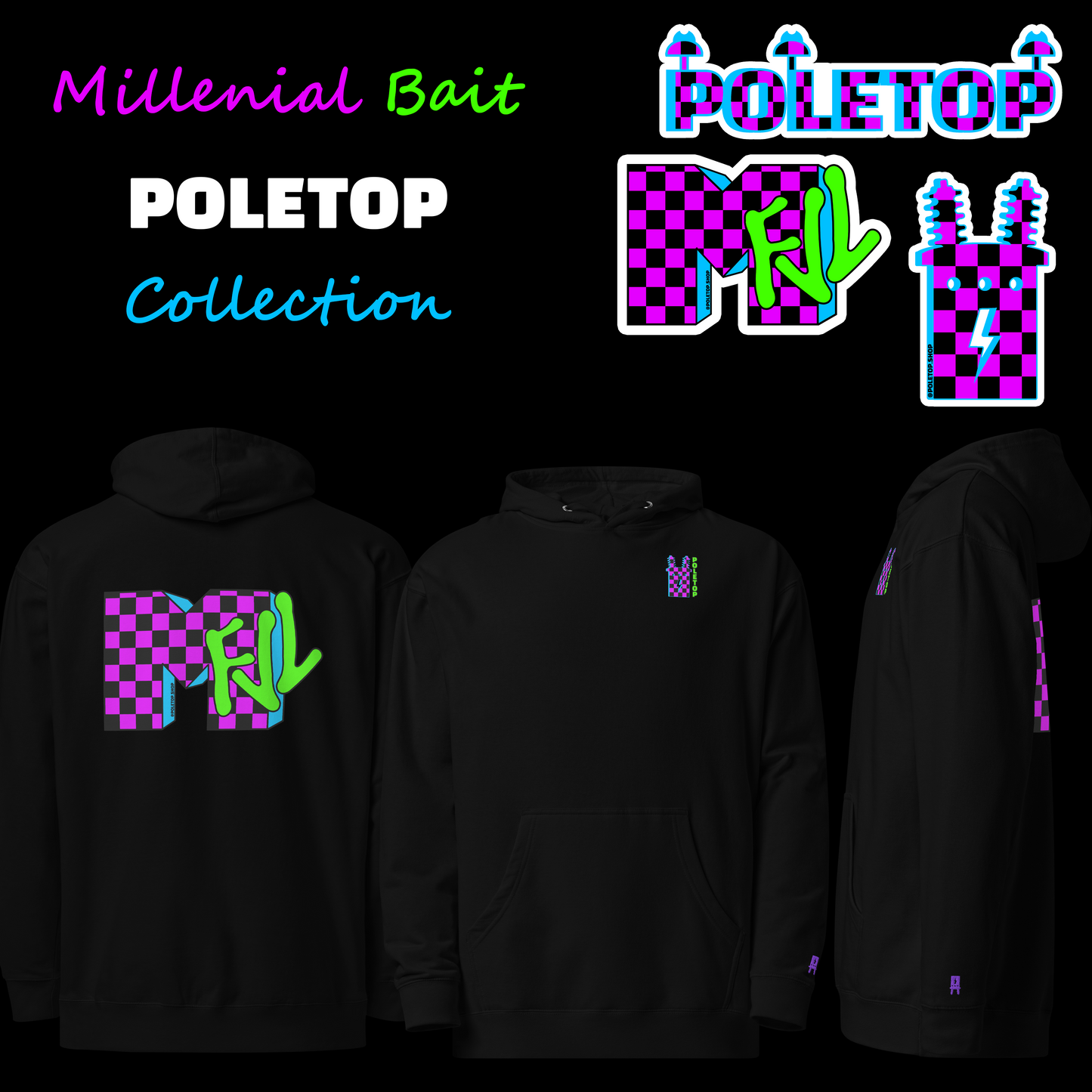 CHECKERED RETRO HOLOGRAPHIC STICKER PACK