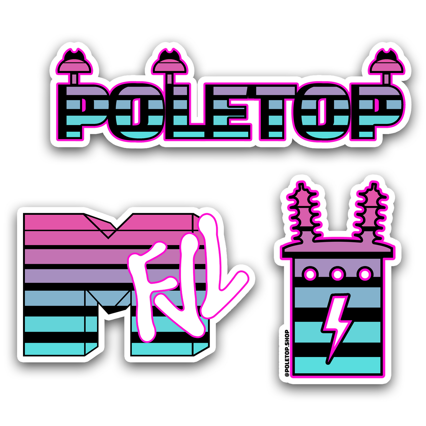 MIAMI RETRO HOLOGRAPHIC STICKER PACK