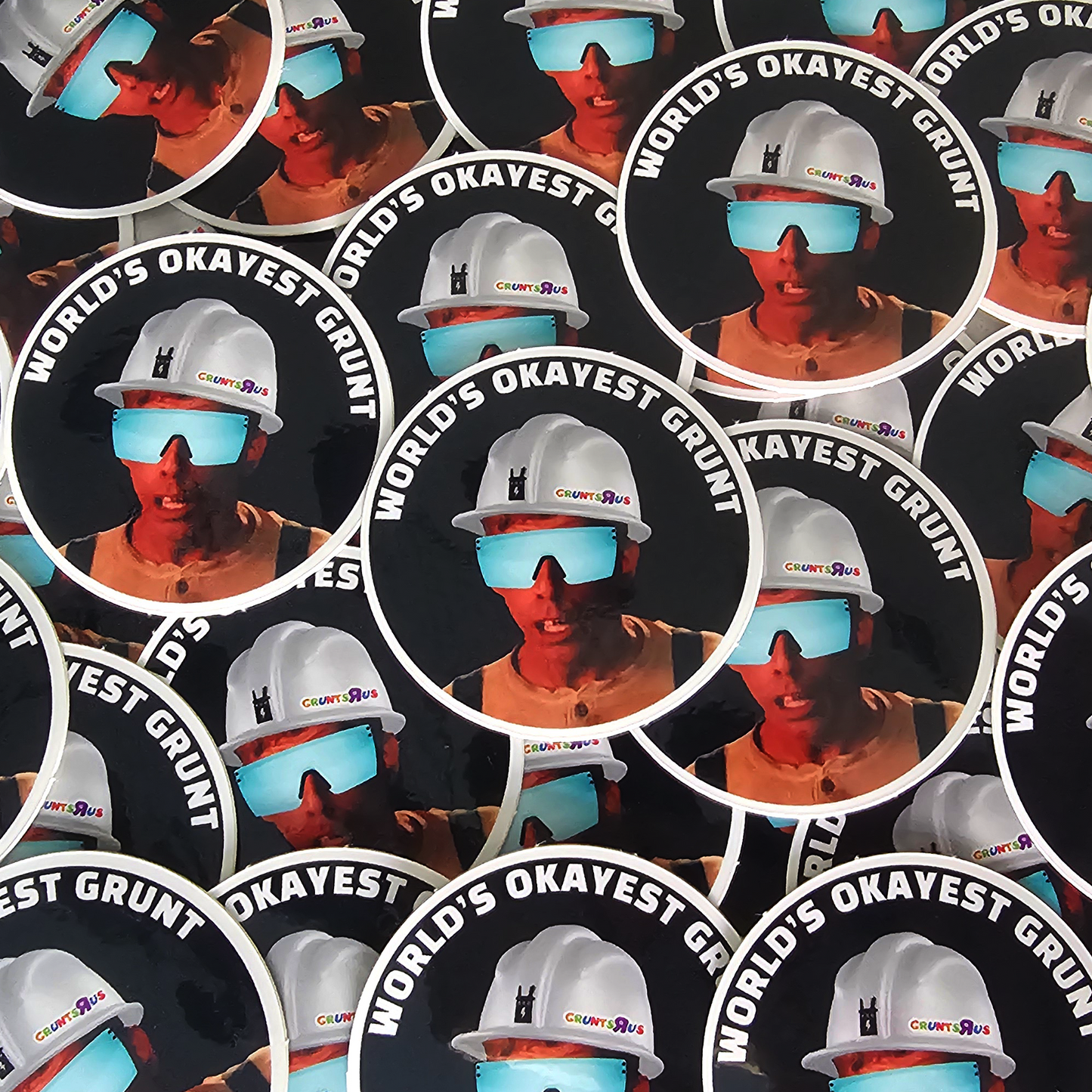 WORLD'S OKAYEST GRUNT STICKER