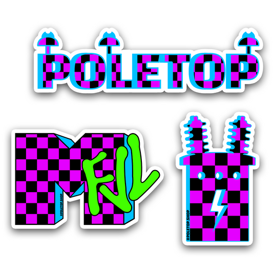 CHECKERED RETRO HOLOGRAPHIC STICKER PACK