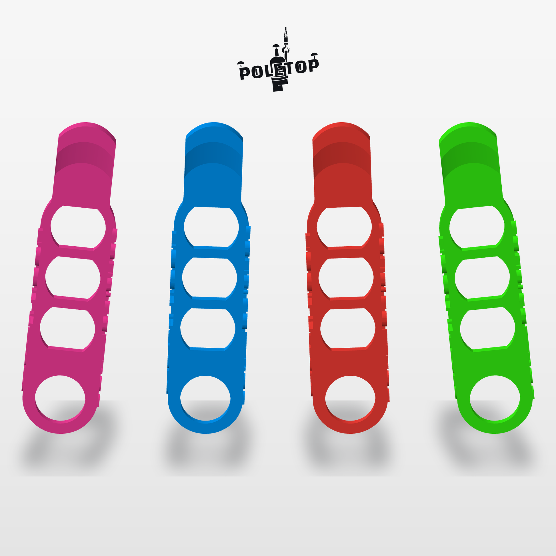 Hook Keeper colors: pink, blue, red, neon green