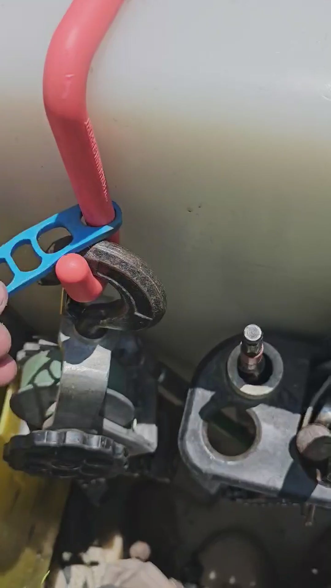 Hook Keepers in action: installing on bucket hooks at the end of the day